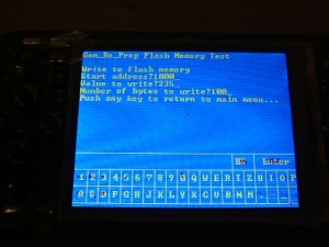 Bild 4 / Figure 4<br />Schreiben des Speichers / Writing the memory<br />Startaddress 1000, value 235 ($EB), 100 bytes<br />(Eingabe mit Bildschirmtastatur / Input with on screen keyboard)